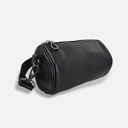 Unisex genuine cowhide leather barrel bag Cylinder design