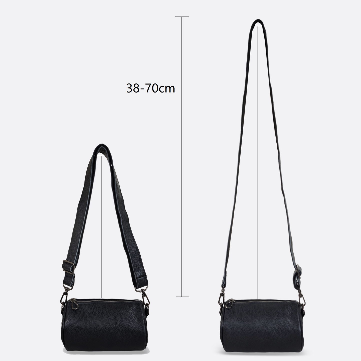 Unisex genuine cowhide leather barrel bag Cylinder design