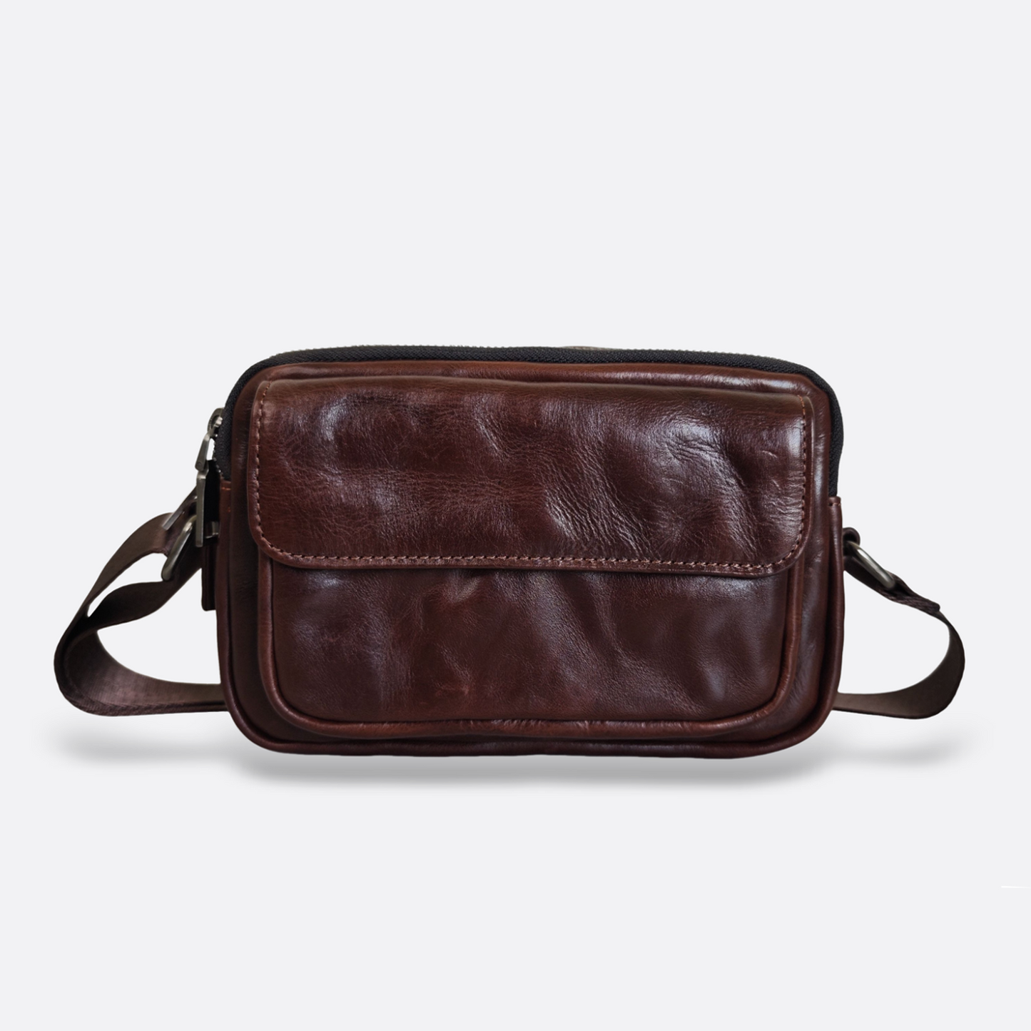 Unisex genuine cowhide leather sling bag Poches messenger v2 design