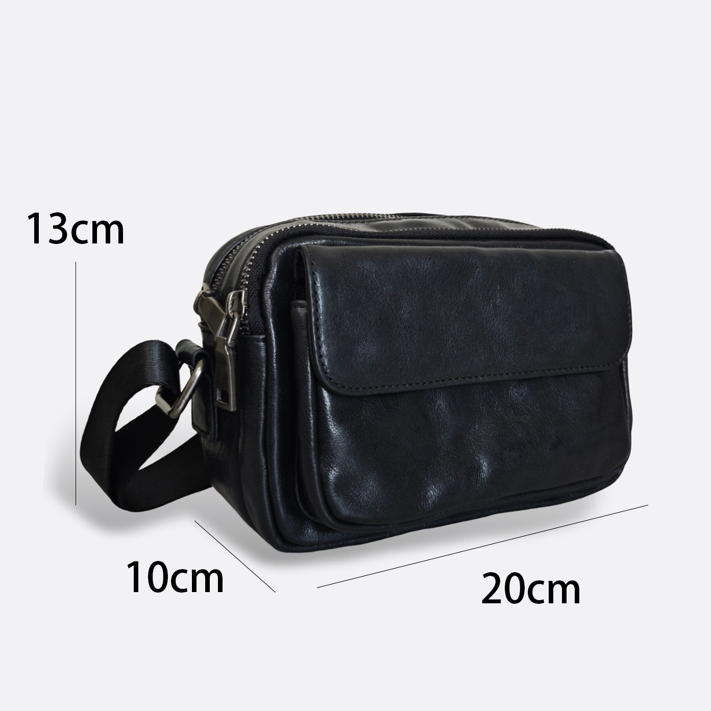 Unisex genuine cowhide leather sling bag Poches messenger v2 design