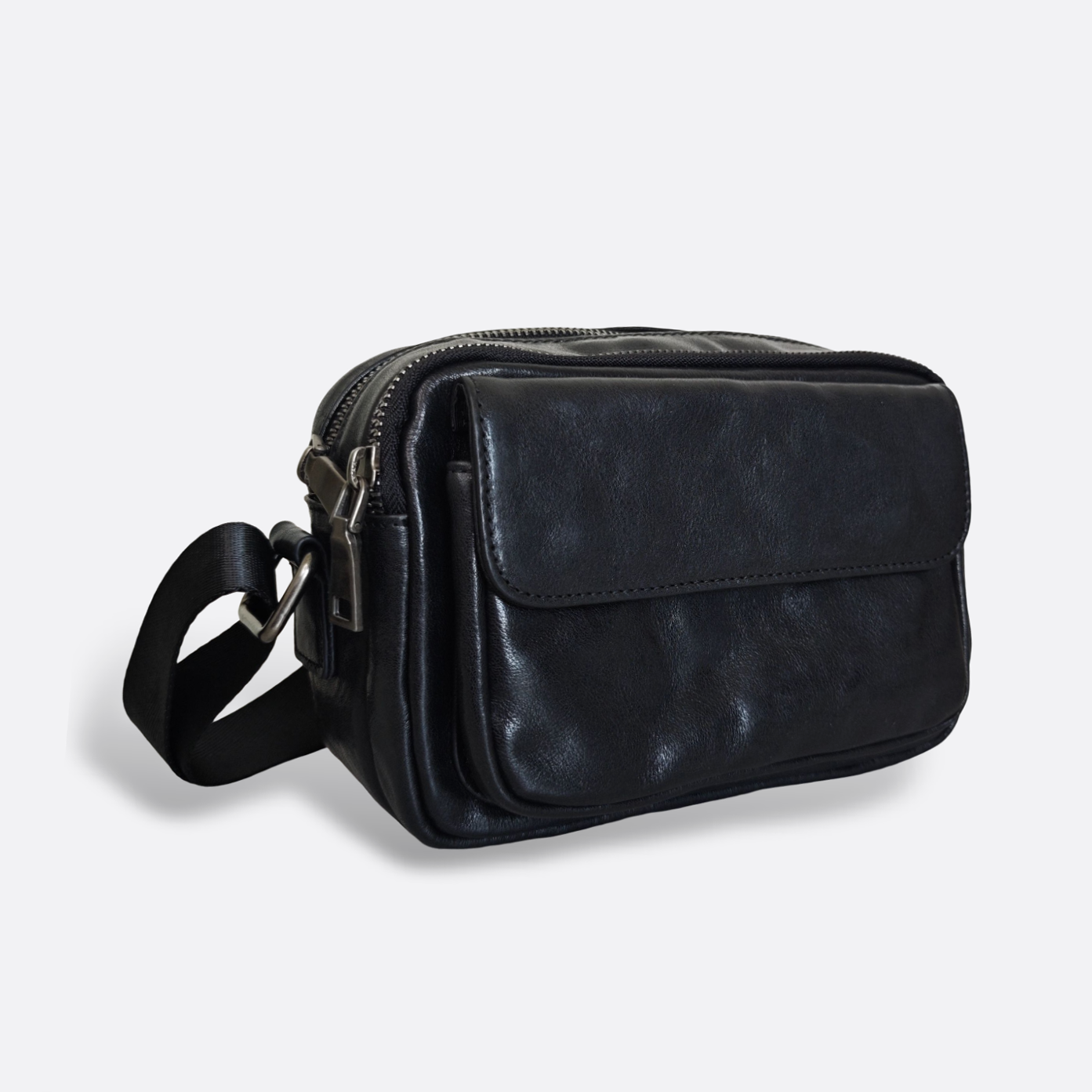 Unisex genuine cowhide leather sling bag Poches messenger v2 design