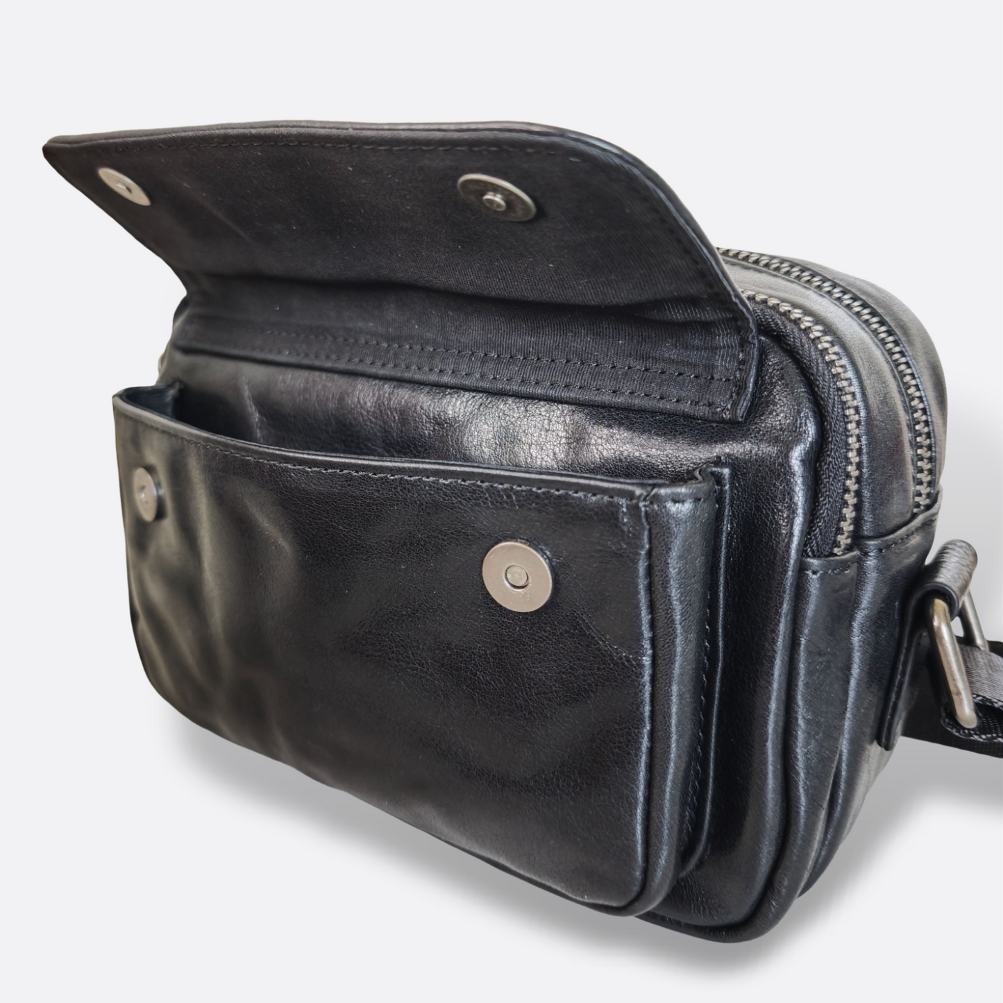 Unisex genuine cowhide leather sling bag Poches messenger v2 design