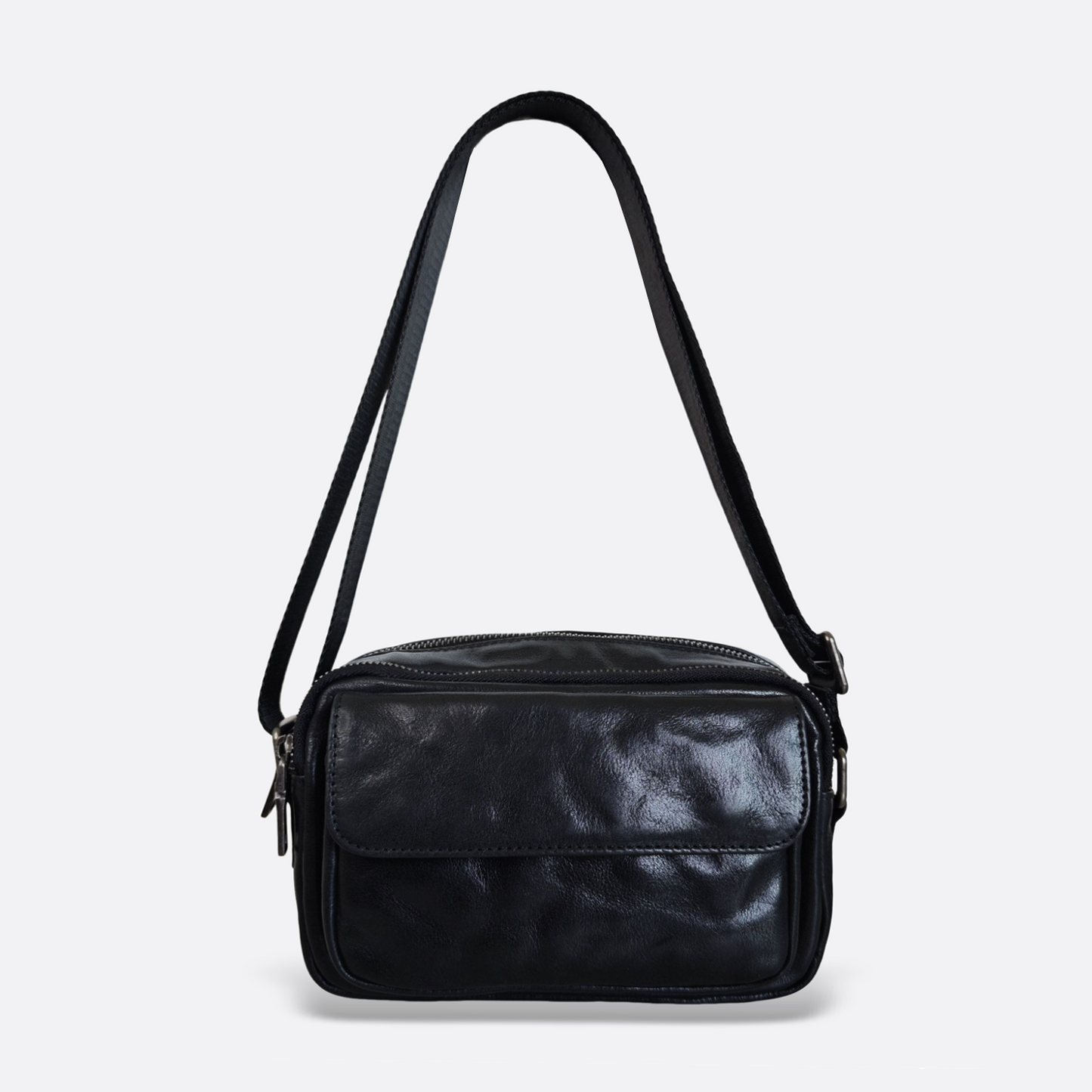Unisex genuine cowhide leather sling bag Poches messenger v2 design