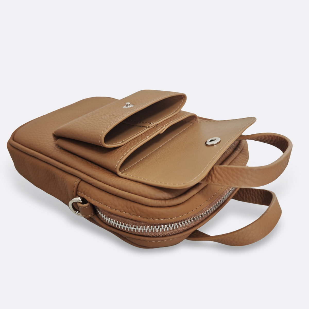 Women's genuine cowhide leather handphone bag Mirren top handle design