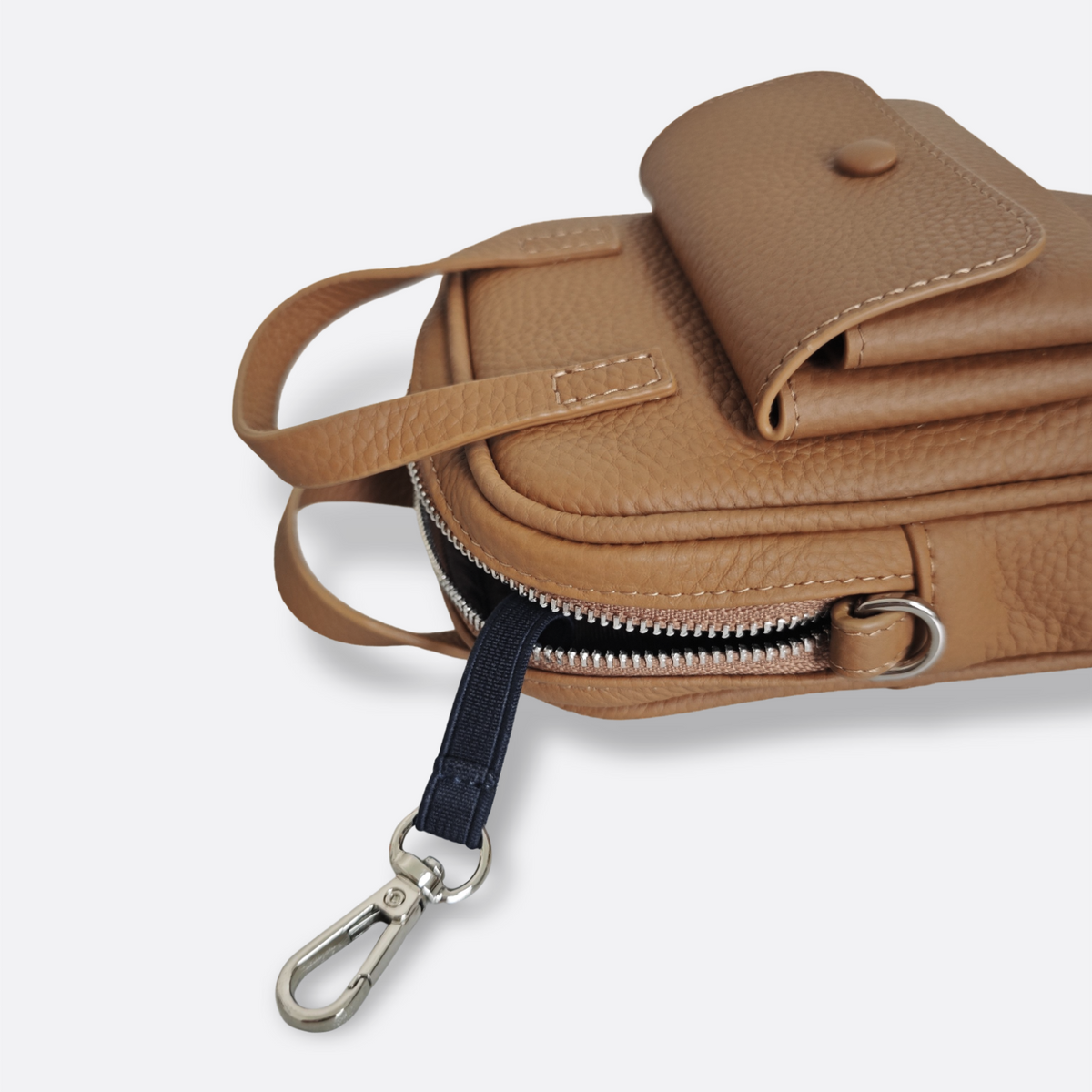 Women's genuine cowhide leather handphone bag Mirren top handle design