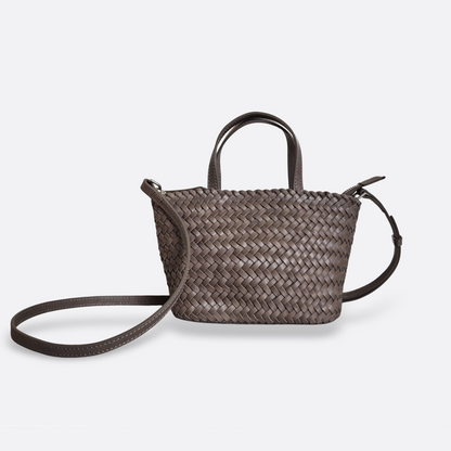 Women's handwoven genuine cowhide leather handbag Mini Ellipse