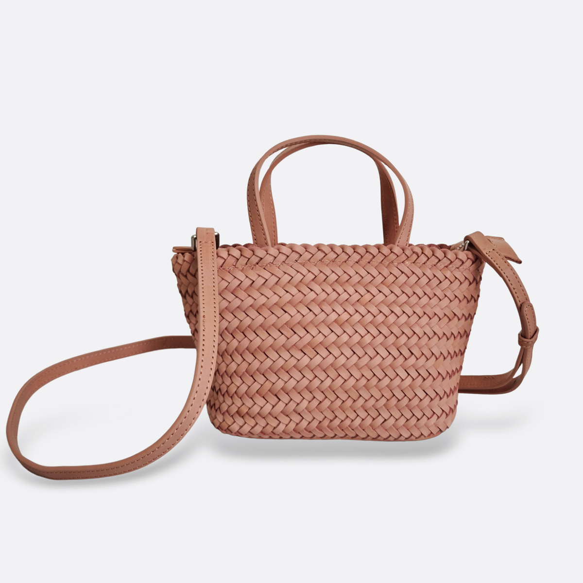 Women's handwoven genuine cowhide leather handbag Mini Ellipse