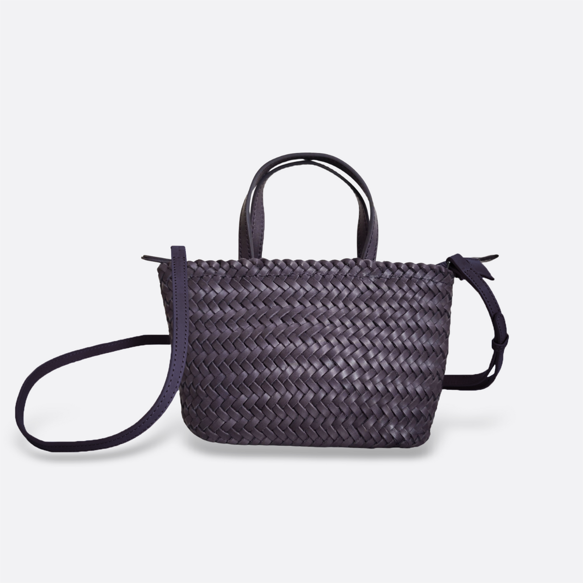 Women's handwoven genuine cowhide leather handbag Mini Ellipse