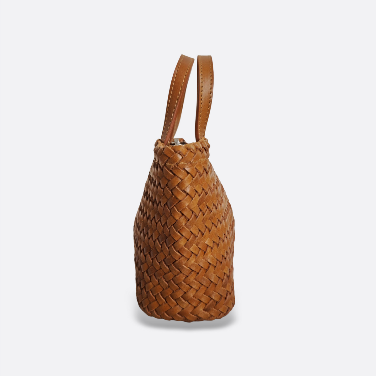 Women's handwoven genuine cowhide leather handbag Mini Ellipse
