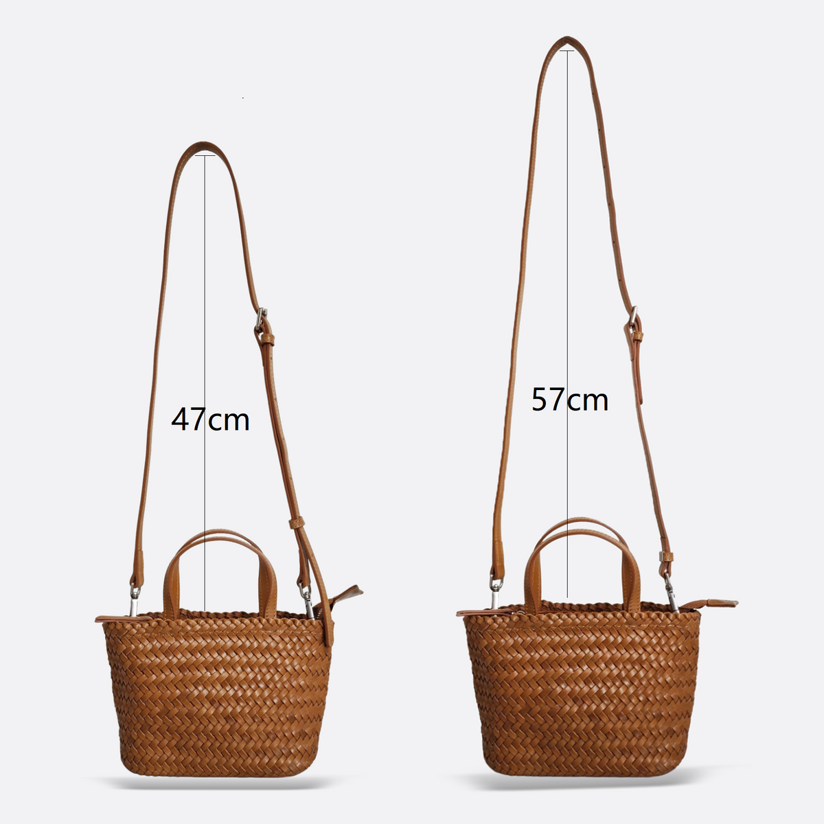 Women's handwoven genuine cowhide leather handbag Mini Ellipse