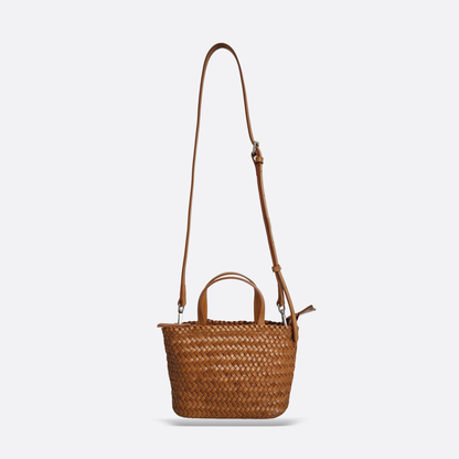 Women's handwoven genuine cowhide leather handbag Mini Ellipse