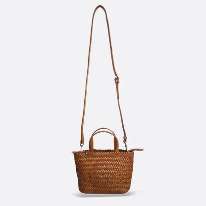Women's handwoven genuine cowhide leather handbag Mini Ellipse