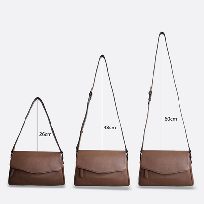 Women's genuine cowhide leather messenger satchel bag handbag Boite V4 design