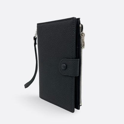 Unisex leather Button design passport holder travel pouch