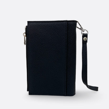 Unisex leather Button design passport holder travel pouch
