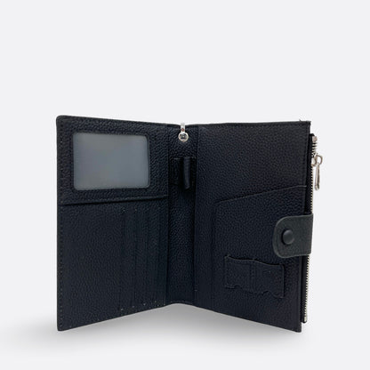 Unisex leather Button design passport holder travel pouch