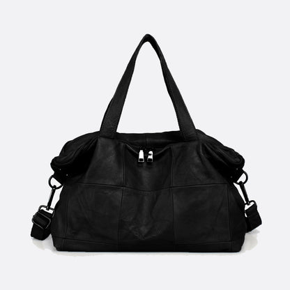 Unisex Men's and Women's genuine cowhide leather handbag Ellipse duffel design