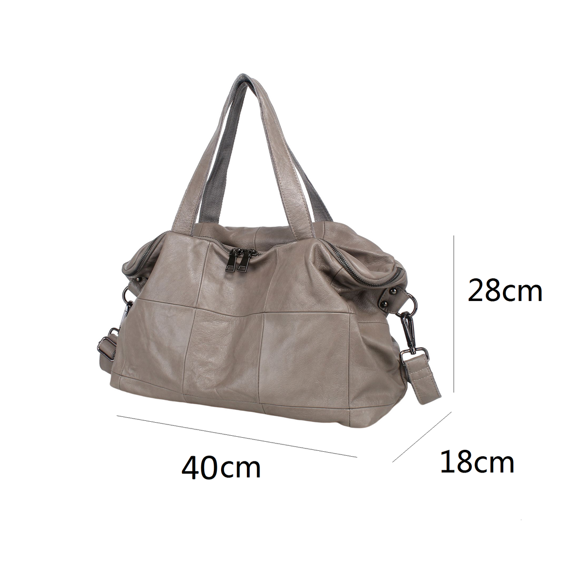 Unisex Men's and Women's genuine cowhide leather handbag Ellipse duffel design