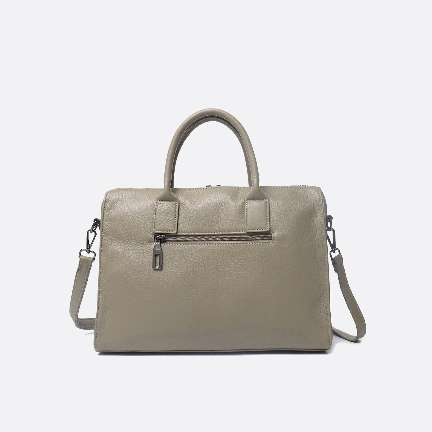 Unisex genuine cowhide leather top handle briefcase poches design