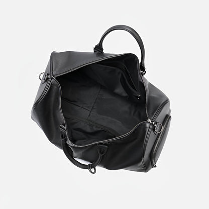 Unisex Women's and Men's genuine cowhide leather duffel travel bag barrel design