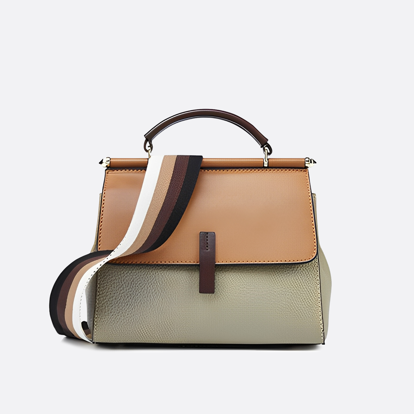 Women's cowhide leather handbag Lari design with 2 straps