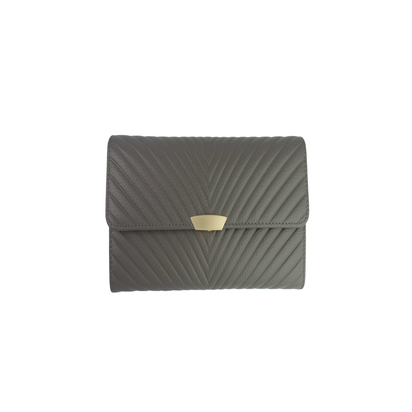 Women's cowhide leather short wallet/purse Chevron design