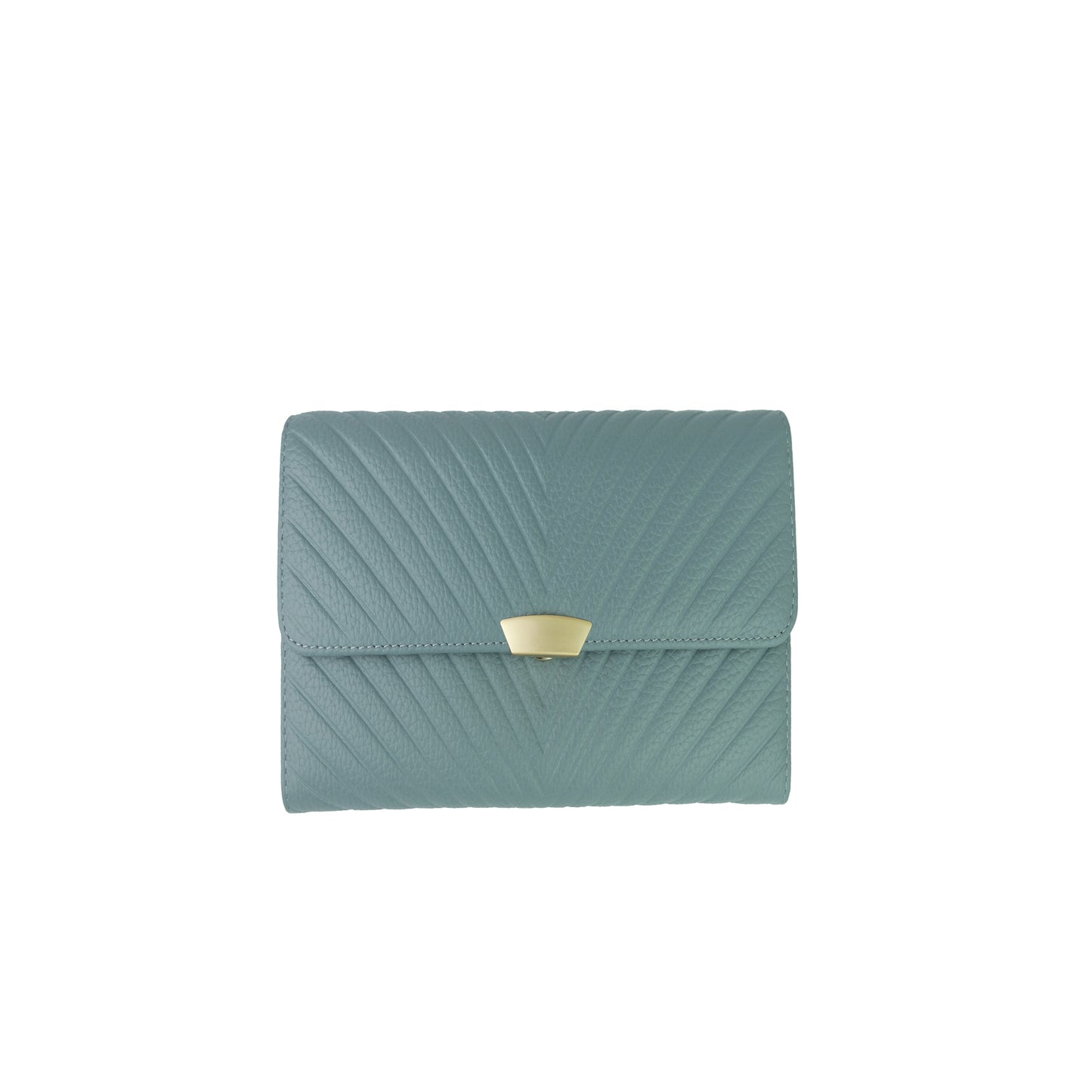 Women's cowhide leather short wallet/purse Chevron design