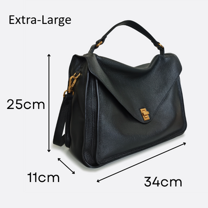 Women's genuine cowhide leather handbag Torba design