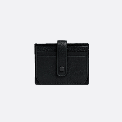 Unisex cowhide leather card holder with buckle