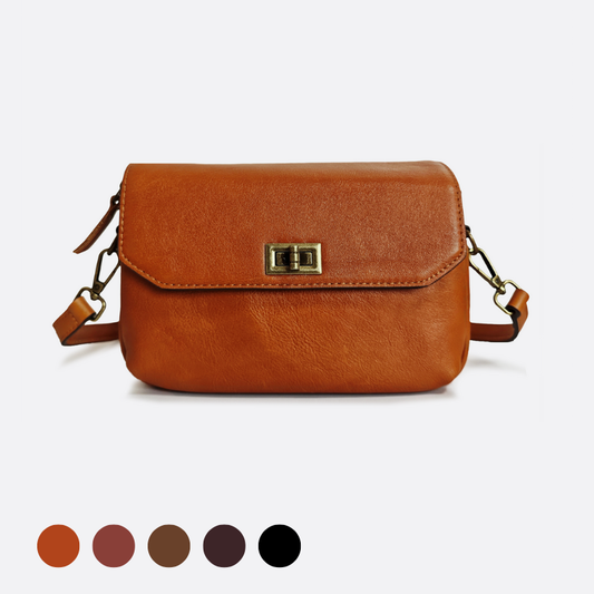 Women's genuine cowhide leather messenger satchel bag handbag Boite V2 design