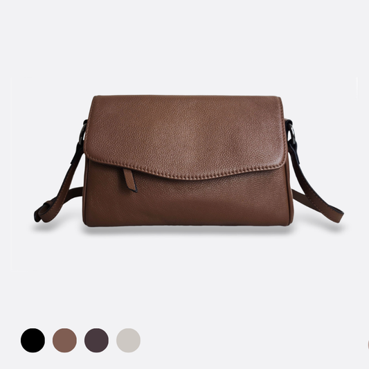 Women's genuine cowhide leather messenger satchel bag handbag Boite V4 design