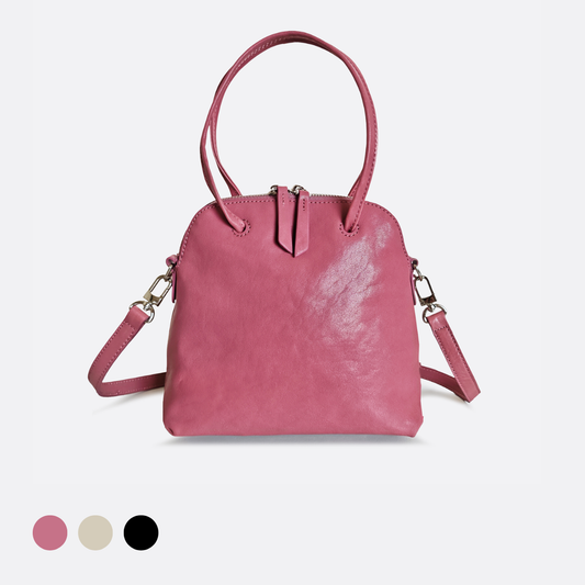 Women's genuine cowhide leather Bowler bag