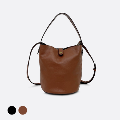 Women's genuine cowhide leather bucket bag V3