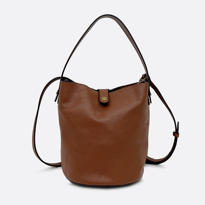 Women's genuine cowhide leather bucket bag V3