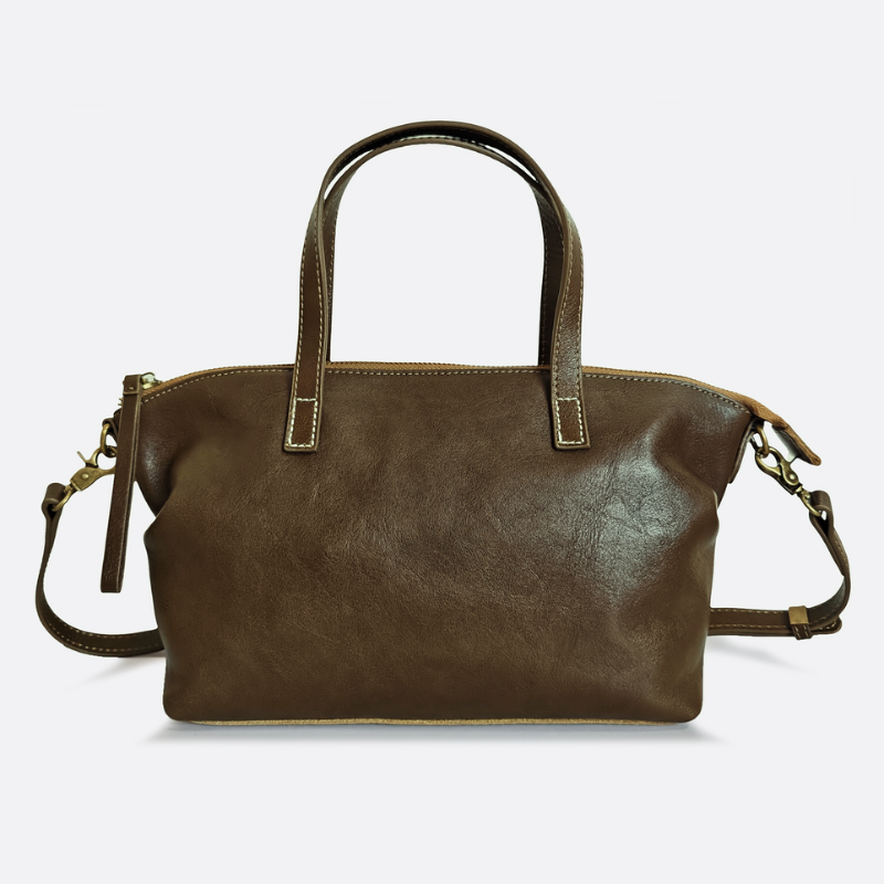 Women's genuine cowhide leather handbag Ellipse design