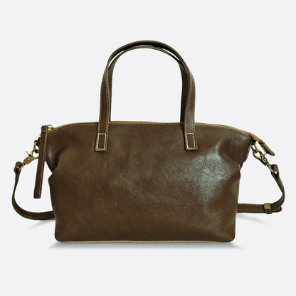 Women's genuine cowhide leather handbag Ellipse design