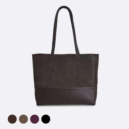 Women's genuine cowhide mixed suede leather handbag Depaule design