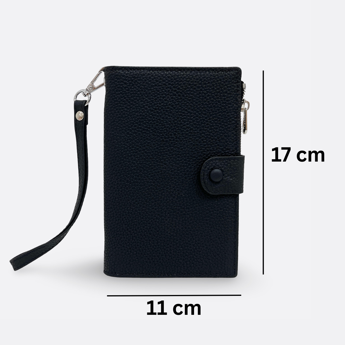 Unisex leather Button design passport holder travel pouch
