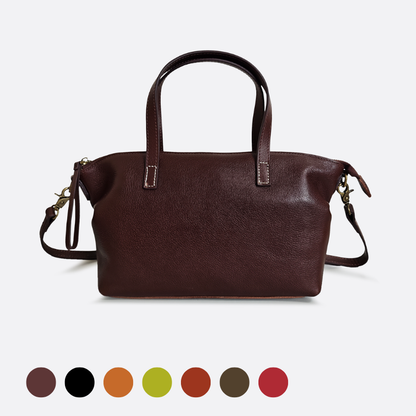 Women's genuine cowhide leather handbag Ellipse design