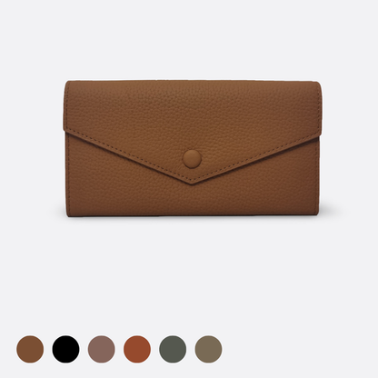 Women's genuine cowhide leather long wallet Envelope design