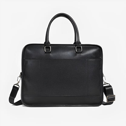 Unisex genuine cowhide leather travel briefcase zip design