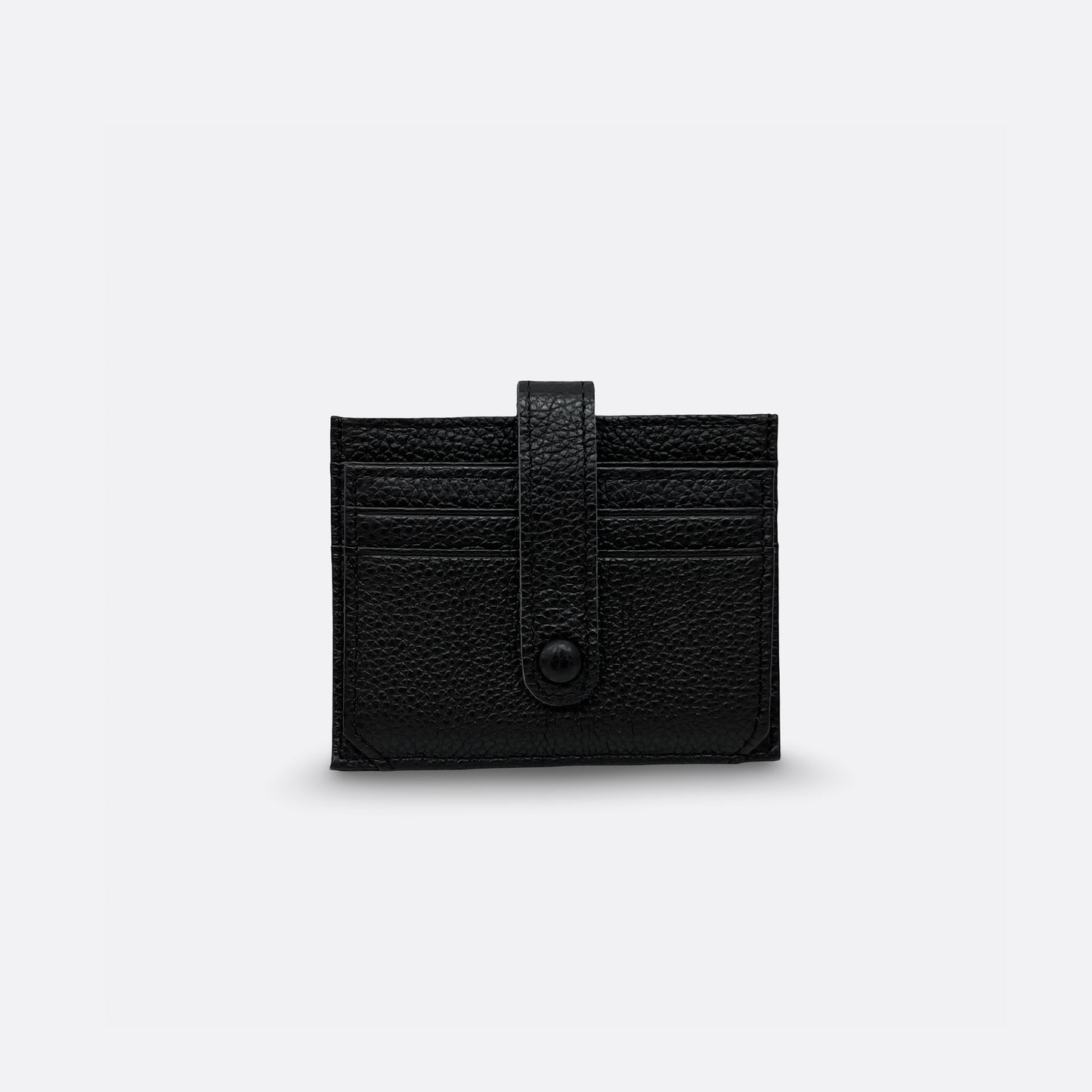 Unisex cowhide leather card holder with buckle