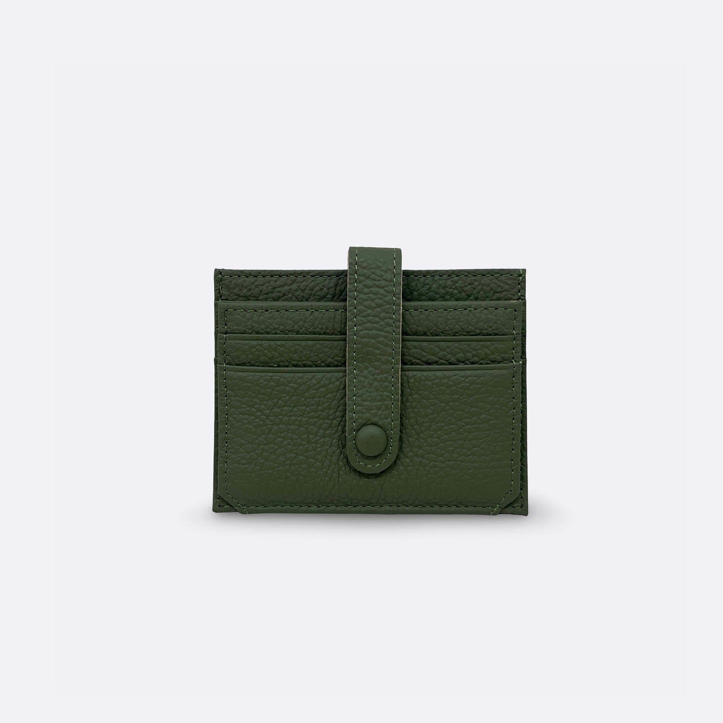 Unisex cowhide leather card holder with buckle