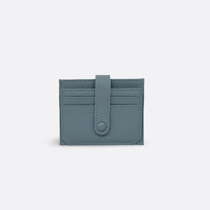Unisex cowhide leather card holder with buckle