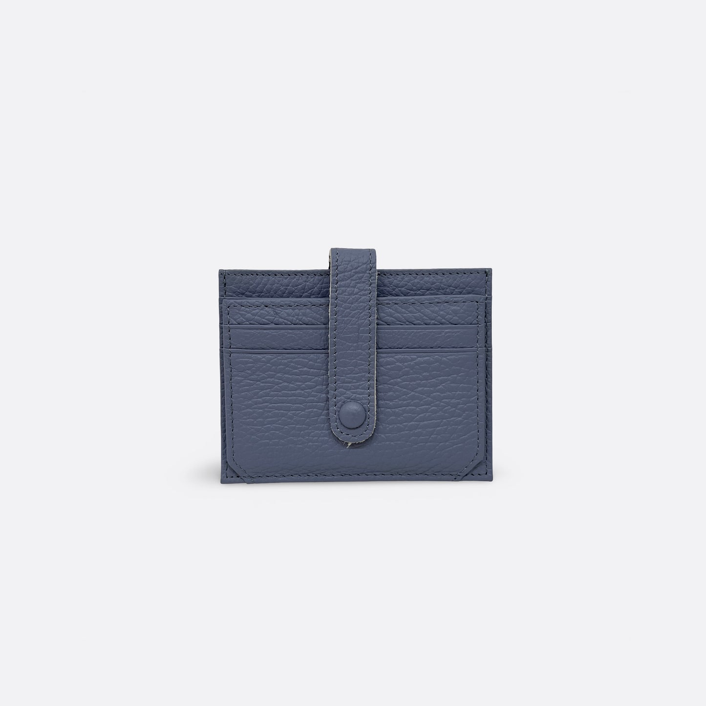 Unisex cowhide leather card holder with buckle