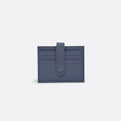 Unisex cowhide leather card holder with buckle