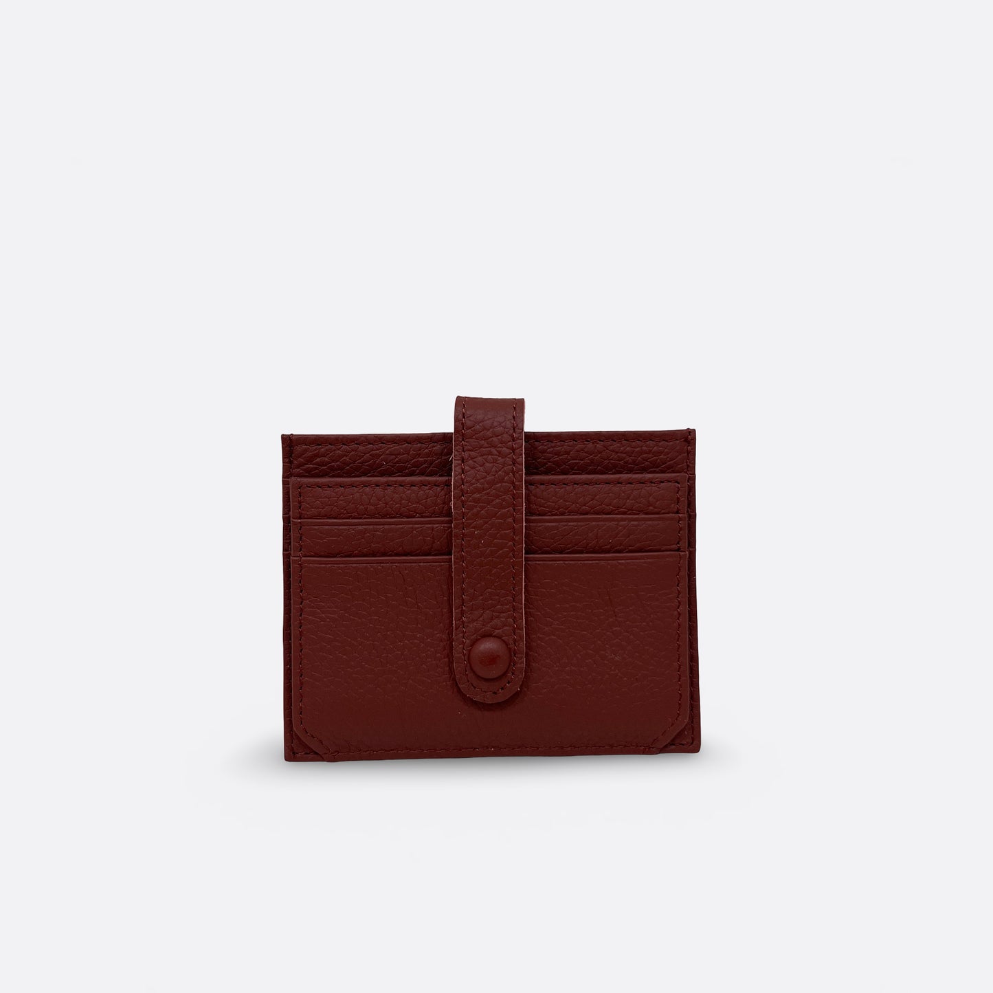 Unisex cowhide leather card holder with buckle