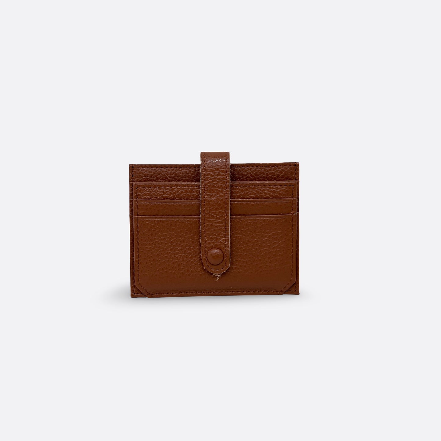 Unisex cowhide leather card holder with buckle