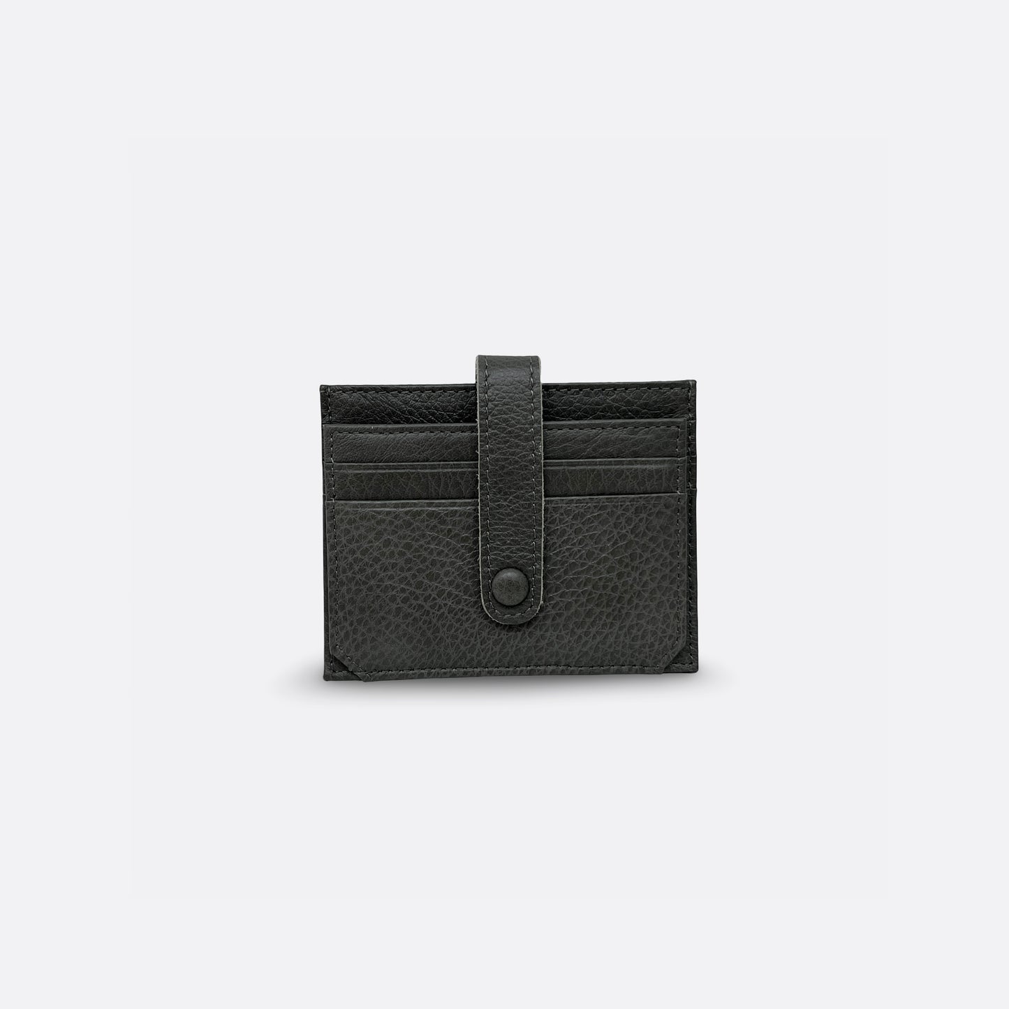 Unisex cowhide leather card holder with buckle