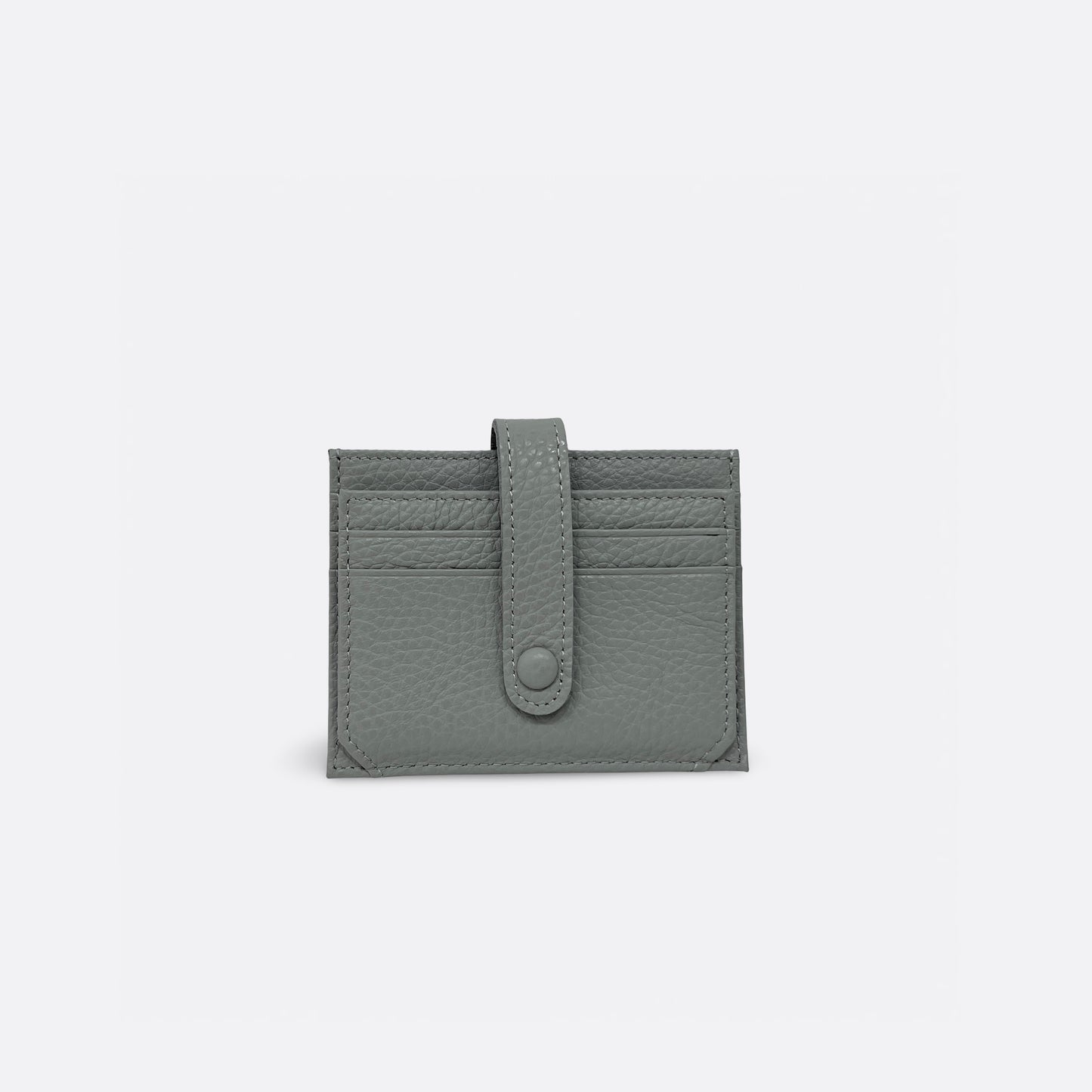 Unisex cowhide leather card holder with buckle